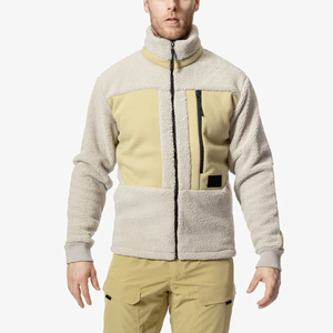 Men's <b>Fleece</b> <b>Jacket</b> Stand Collar Color Blocking Zipper Closure Windproof <b>Thick</b> Sherpa Lining Winter Casual Outdoor Wear - Product Image 1