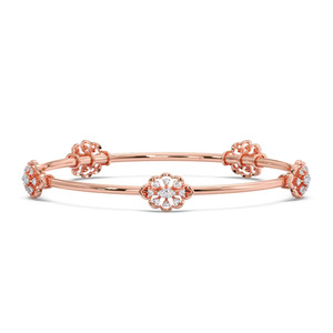Interwoven Angular Loop Diamond Accent <b>Bangle</b> <b>Bracelet</b> - Product Image 2