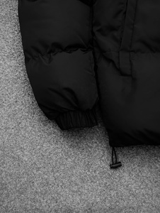 Best Price Black Stand-Collar <b>Puffer</b> <b>Jacket</b> <b>White</b> Cursive Script Embroidery Winter Outerwear Bubble <b>Jacket</b> Customised - Product Image 4