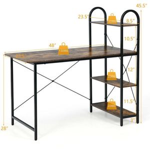 Scrivania per Computer Reversibile da 48 Pollici con Ripiano Portaoggetti, Arredamento Durevole e Salvaspazio - Product Image 5