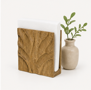 Wooden Eco-Friendly Rectangle Napkin Holder Mixed Hardwood Striped Design Tissue <b>Paper</b> Stand for <b>Kitchen</b> Dining Table Home Decor - Product Image 5