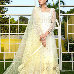 ชุดเดรสปักลายหนักสำหรับผู้หญิง แบบเย็บสำเร็จ/ยังไม่เย็บสำเร็จ สไตล์ปากีสถาน คุณภาพสูง 3 ชิ้น สำหรับงานปาร์ตี้ - Product Image 4