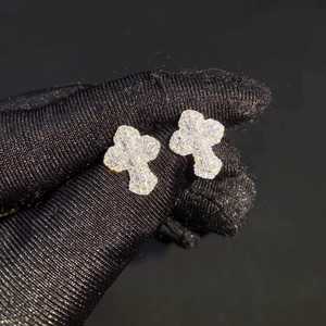 Luxury Cross Moissanite Hip Hop <b>Earrings</b> 925 Sterling <b>Silver</b> VVS D Color Iced Out Cross <b>Earrings</b> for Women Men Fine Jewelry - Product Image 4