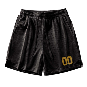 Conjunto de Uniforme de Baloncesto Retro Negro Personalizado, Jersey con Texto Dorado, Pantalones Cortos, Nombre del Equipo y Número Retro, Diseño Clásico - Product Image 5