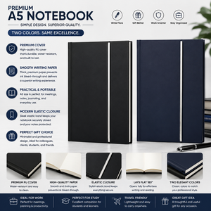 <b>A5</b> Premium <b>Notebook</b> Sewing Binding PU Textured Cover Smooth Writing Paper Portable for Office School Gift - Product Image 2