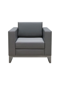 Sofá Moderno de Una Plaza con Brazos Cuadrados, Respaldo Ajustado, Tapizado en Tela, Relleno de Espuma, Patas de Metal, Reclinable, Mueble para Sala de Estar - Product Image 1