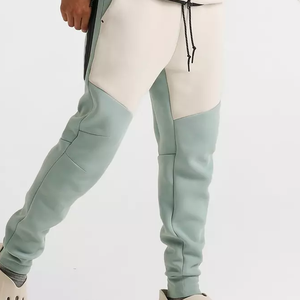 Pantalon de jogging décontracté pour homme, couleur unie, tissu en mélange de coton, poches latérales, logo personnalisé, haute qualité, élastique, streetwear sportif - Product Image 2