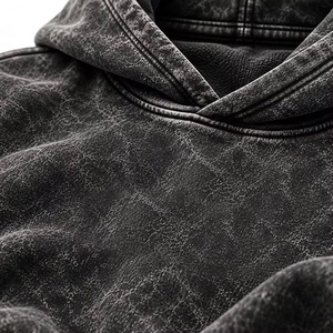 Men's <b>Oversized</b> Acid Wash Hoodie <b>Vintage</b> Raglan Sleeve <b>Sweatshirt</b> with Front Pocket - Product Image 4