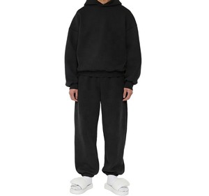 Casual Winter Eco-Friendly Solid Hooded Sweatpants and Hoodie Set Unisex Joggers Customized Men Windproof Heavyweight <b>Tracksuit</b> - Product Image 1