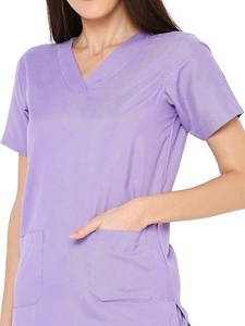 Sike Custom Unisex Cotton Knitted Needle Detection <b>Scrub</b> <b>Sets</b> with Long Sleeves for Hospital Use - Product Image 4
