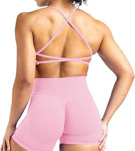 Conjunto Deportivo de Alta Calidad para Mujer: Top Corto Halter de Compresión con Tela Spandex y Leggings Largos Anti-Exposición para Gimnasio y Yoga - Product Image 4