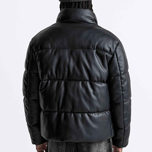 2026 New Winter <b>Men</b> Genuine <b>Leather</b> High Street Waterproof Breathable Windproof Eco-Friendly Puffer Customized Style <b>Jacket</b> - Product Image 5