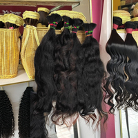 Extensions de cheveux humains vierges indiens en gros, pour tressage, à double trame, ondulations profondes, pour coiffures humides et ondulées, en vrac, couleurs variées