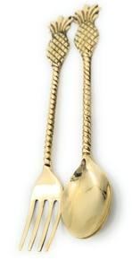 Ensemble de cuillères élégantes à manche ananas, parfait pour les repas en famille, l'utilisation en cuisine, les restaurants, les cafés et les cadeaux, provenant d'Inde. - Product Image 4