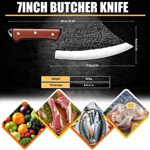Handmade Cleaver <b>Knife</b> Forged Carbon Steel Wood <b>Handle</b> Cleaver Chef Butcher <b>Knives</b> Outdoor Slaughter <b>Knife</b> - Product Image 6