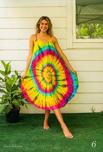 Best Seller Casual Tie Dye Maxi vestido de diseño de moda con estilo moderno tejido de manga larga Maxi vestido - Product Image 6