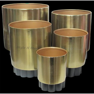 Jardinière en fer avec revêtement en poudre, durable, multi-usages, pour intérieur, avec drainage - Product Image 5