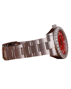Best Quality Daily Strong Use Moissanite Stainless Steel Watch Red Dial Ready Stock Quartz Watches - Product Image 3