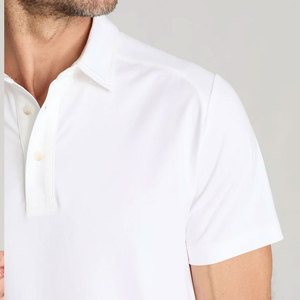 Chemises pour hommes à manches longues, coupe ajustée, col zippé, tricotées, respirantes, 180g, couleur unie, service OEM, haute qualité, style décontracté - Product Image 2