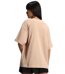 Fournisseur du Bangladesh – T-shirt décontracté personnalisé pour femme, grande taille, été, imprimé, couleur unie, épaules tombantes, 100 % coton - Product Image 6
