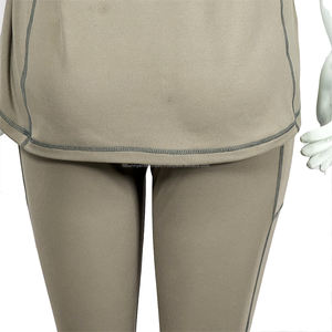 T-shirt de couleur unie pour femmes ensemble de leggings Polyester Spandex Gym Yoga course vêtements de sport panneau couture deux poches latérales tricot - Product Image 4