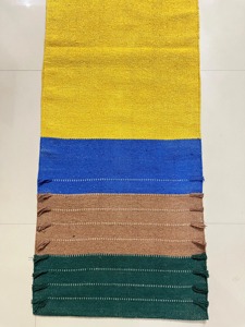 Alfombra Contemporánea de Chenilla Tejida con Patrón Impreso en Colores Verde, Marrón, Azul y Amarillo, para Uso Doméstico, con Base de Yute - Product Image 6
