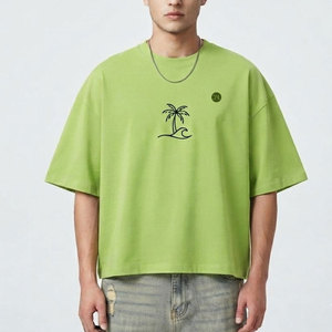 เสื้อยืดทรงบ็อกซี่ผ้าคอตตอนพรีเมียมสำหรับผู้ชาย ดีไซน์ทันสมัย สวมใส่สบาย สไตล์สตรีทแวร์ เหมาะสำหรับแฟชั่นประจำวัน - Product Image 1