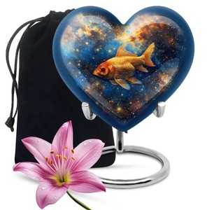Urna de cremación de bronce para recuerdo de amor, pequeño recipiente para cenizas con diseño decorativo de corazón - Product Image 6