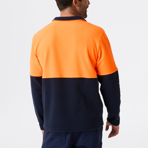 Veste de travail réfléchissante en polaire 100 % polyester imperméable et respirante à col zippé pour homme, haute visibilité, hiver, OEM - Product Image 2