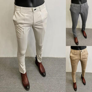 <b>Men</b> Suit <b>Pants</b> Formal Trousers <b>Stretch</b> Slim Pantalone Solid Color Casual Dress <b>Pants</b> Fashion <b>Men</b> Business <b>Pants</b> - Product Image 1
