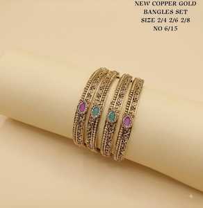 Indian Traditional Gold Plated Kundan <b>Bangle</b> Set Brass Base <b>Bangles</b>, Bridal Wedding Jewelry Set for Women - Product Image 4