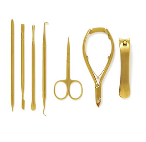 Tijeras Profesionales de Acero Inoxidable Curvas Doradas de Precisión Japonesa para Cutículas, Kit de Herramientas de Belleza Duraderas para Uñas - Product Image 2