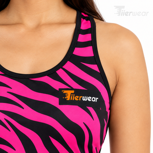 <b>Women's</b> Pink <b>Black</b> Animal Print Scoop Neck <b>Tank</b> <b>Top</b> Sleeveless Sporty Athletic Gym Fitness Workout Sublimation <b>Tank</b> <b>Tops</b> - Product Image 5