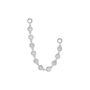 Ear Jackets Connector Single Dangle Front <b>Back</b> Chain <b>Earring</b> Enhancer Multi Wear Bezel Set Round Lab Grown Diamond 14K 18K Gold - Product Image 3