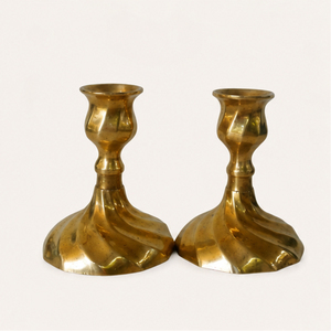 Handmade Vintage <b>Brass</b> Swirl Candle <b>Holder</b> Set for Taper Candles Luxury Antique Gold Metal <b>Candlestick</b> Stand for Wedding - Product Image 3