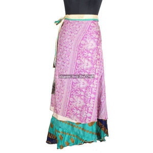 Nouvelle jupe longue en soie réversible vintage indienne, sarong magique de 38 pouces, paréo, design personnalisé, dernière tendance, vêtements de mode pour femmes - Product Image 3