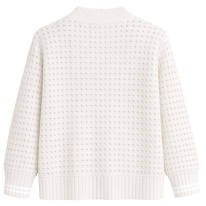 Suéter de punto para mujer, casual, de manga larga, cuello redondo, con botones, top de otoño, superventas, a la moda, suéter hueco para dama, ropa exterior - Product Image 2