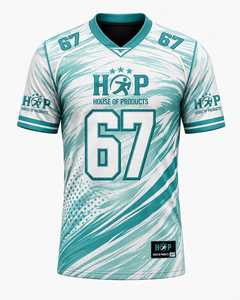 Camiseta Deportiva al por Mayor para Hombre, Estilo Fútbol Americano, Personalizada con Sublimación, Cuello en V, Absorbe la Humedad - Product Image 1