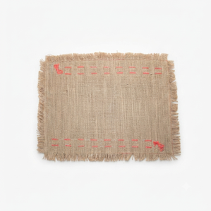 Set de table en jute de qualité supérieure avec bord festonné et broderie à double vague, 38 cm de diamètre, durable, pour la décoration de table - Product Image 2