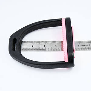 Estribos para montar a caballo, estribos negros de goma antideslizantes rosas ligeros para niños, comodidad de seguridad, lecciones de equilibrio seguro - Product Image 6