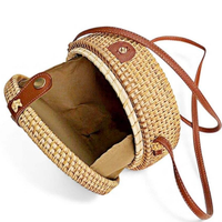 Sac en rotin de créateur, sac en rotin et cuir, vente en gros, usine du Vietnam, prix bas, OEM ODM acceptés