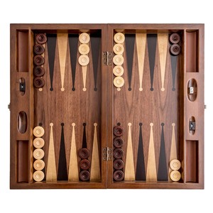 Premium Wooden <b>Backgammon</b> Board Game <b>Set</b> Folding <b>Travel</b> <b>Backgammon</b> Table Game <b>Set</b> for Adults Kids Family Luxury Wood <b>Backgammon</b> - Product Image 3