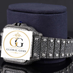 Reloj Analógico Hip Hop de Alta Calidad con Esfera Numérica Verde Moissanite para un Toque de Glamour Diario a Buen Precio - Product Image 3