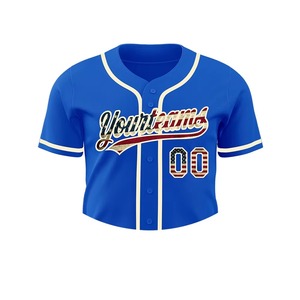 Maillot de baseball bleu personnalisé avec imprimé drapeau américain, nom et numéro personnalisés, taille adulte unisexe, maillot en polyester respirant - Product Image 5