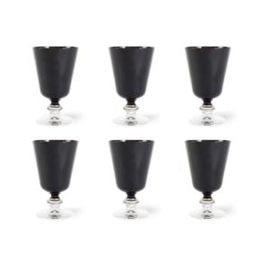 Set di 6 Calici Excelsa in Vetro Nero Nobile 8,5X8,5X13,5 Cm - Product Image 5