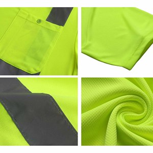 T-shirt de travail haute visibilité personnalisé avec logo, motif réfléchissant, sécurité, quantité en gros, plusieurs couleurs, respirant, imperméable, haute qualité - Product Image 2