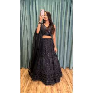 Vestido de noche de diseño elegante Lehenga Choli con Dori & Sequence Work para fiestas - Product Image 4