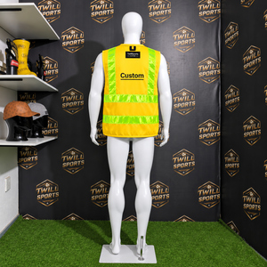 Chaleco de Seguridad de Alta Visibilidad Personalizado TwillSports, Amarillo Reflectante, Ropa de Trabajo Unisex de Poliéster, Uniforme de Alta Visibilidad - Product Image 5