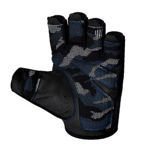 Gants de vélo sportifs longueur poignet en polyester respirant pour les sports de plein air, camouflage noir et bleu - Product Image 3