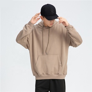 Customized OEM Men's Drop Shoulder Heavy Weight Plain Drawstring Hoodie With Kangaroo Pocket Men's Pullover Hooded Sweat Shirt - Product Image 2